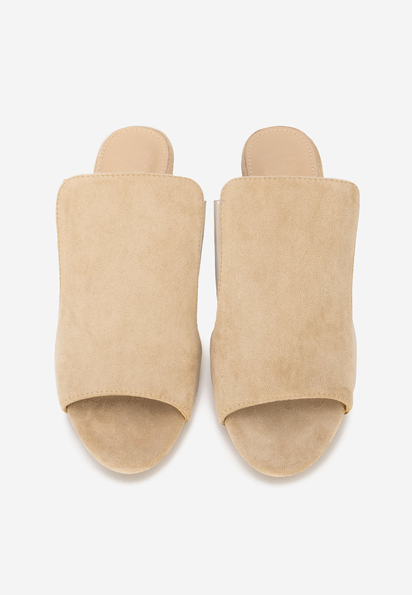 Béžové šľapky na opätku Floriana