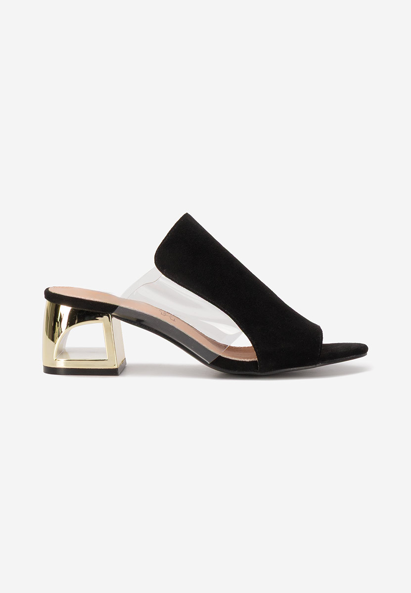 Čierne šľapky na opätku Floriana