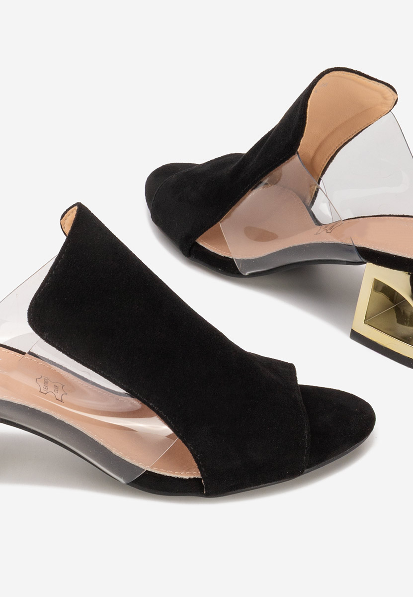 Čierne šľapky na opätku Floriana