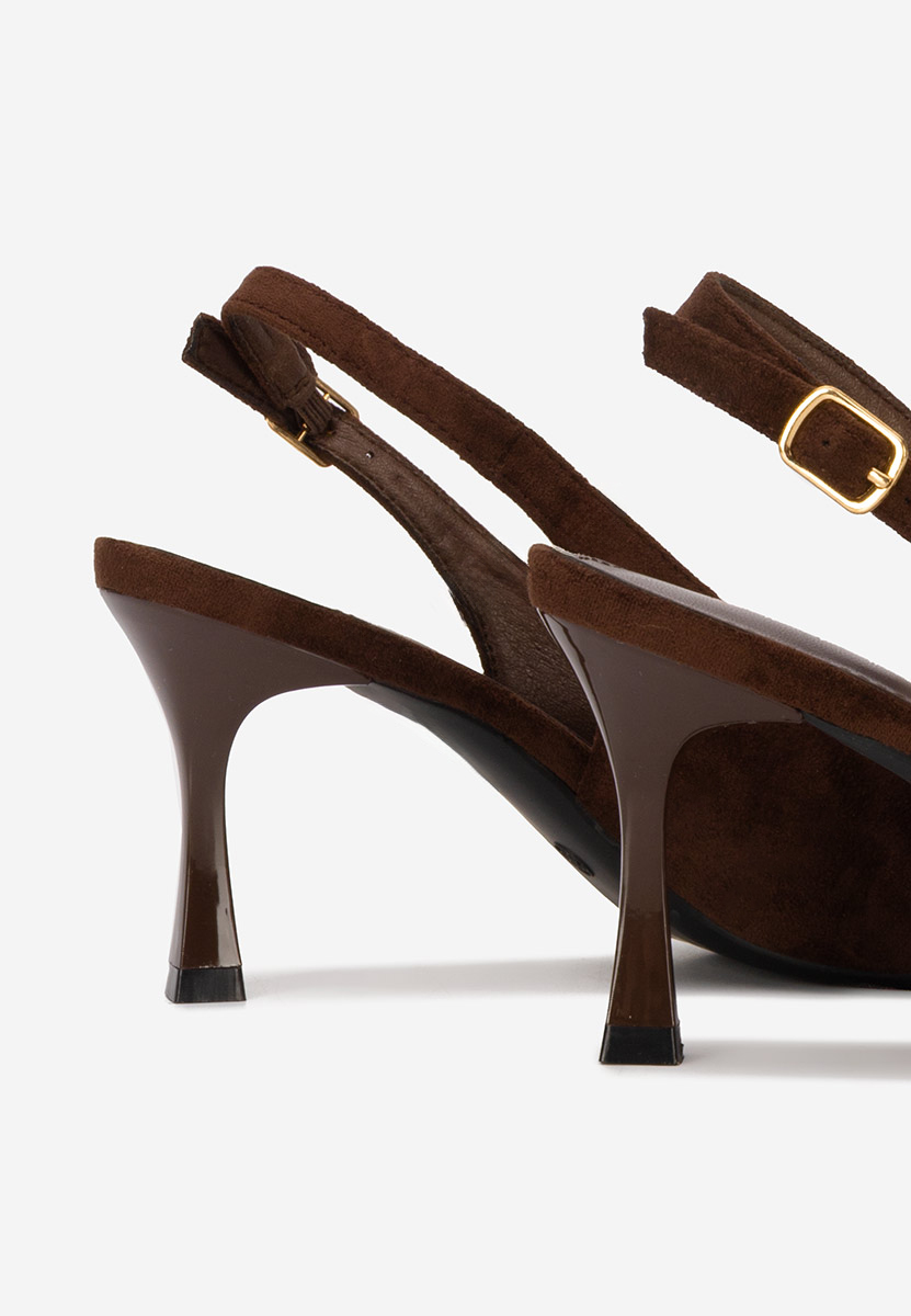 Hnedé lodičky s otvorenou pätou Cristelia