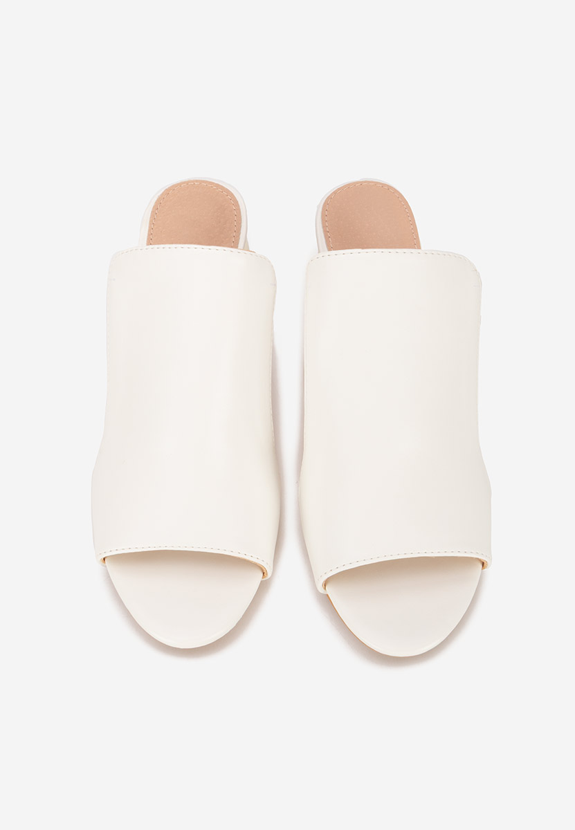 Biele šľapky na opätku Floriana