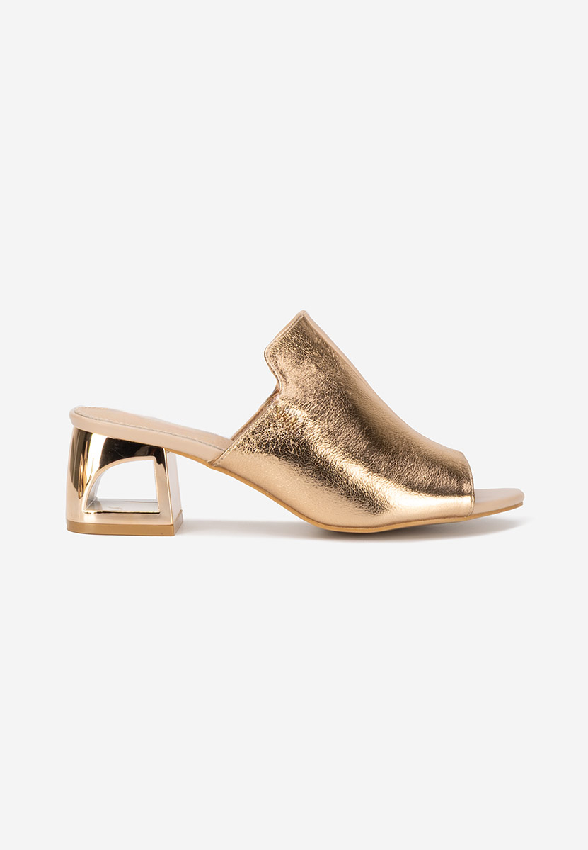 Nude šľapky na opätku Floriana V2