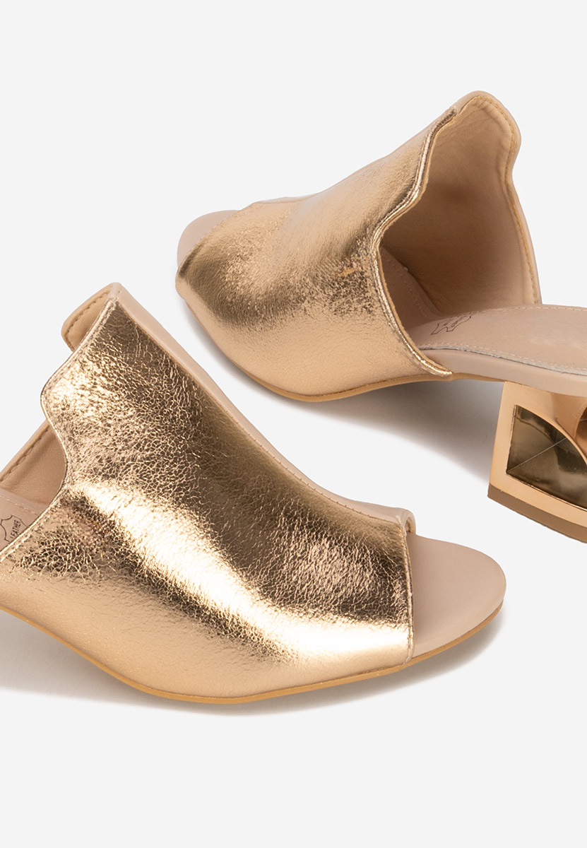 Nude šľapky na opätku Floriana V2