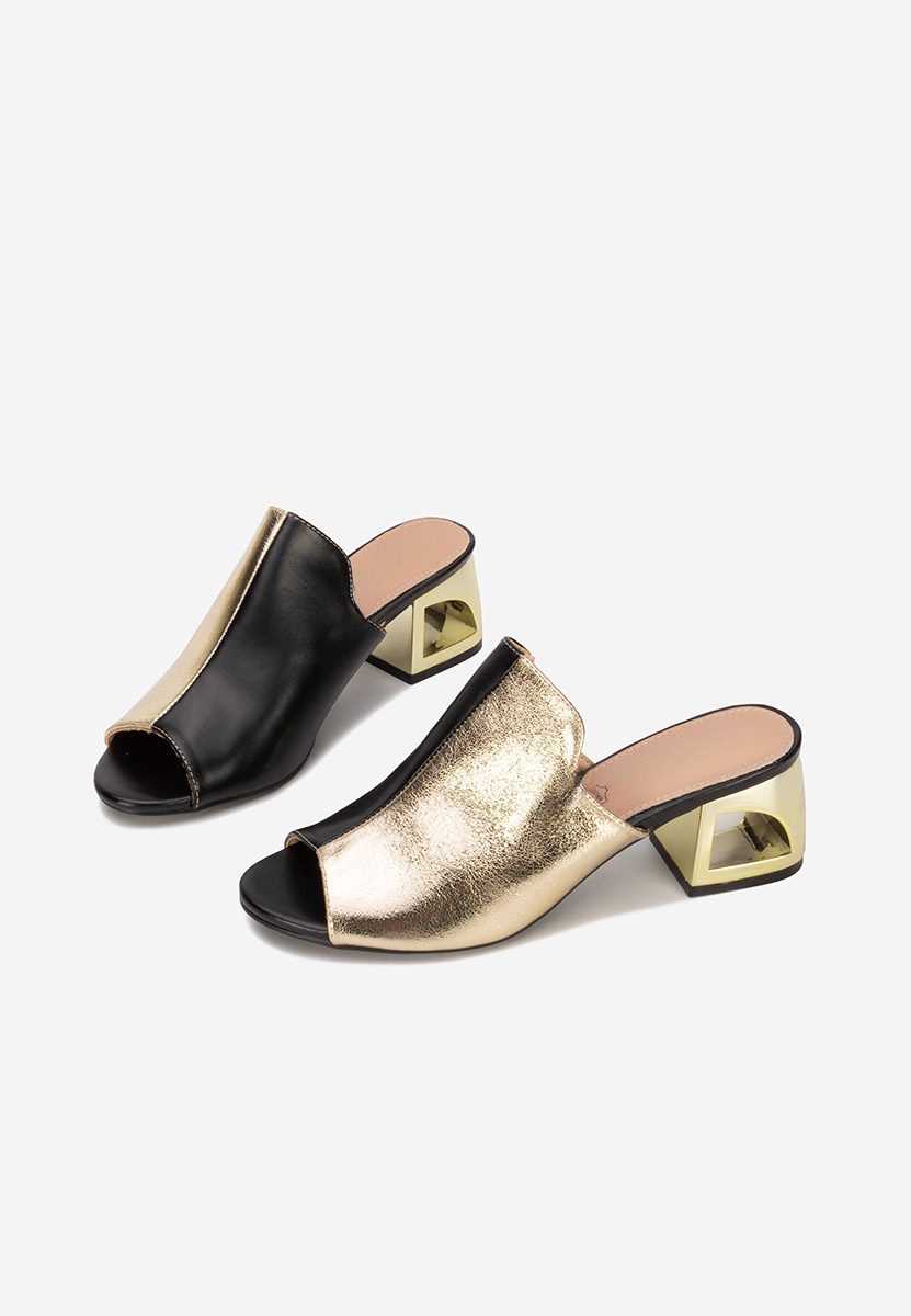 Zlaté šľapky na opätku Floriana V2