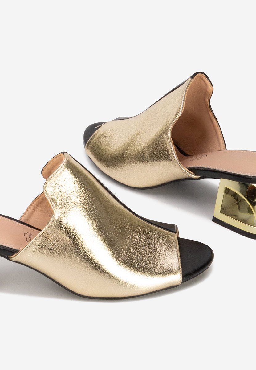 Zlaté šľapky na opätku Floriana V2