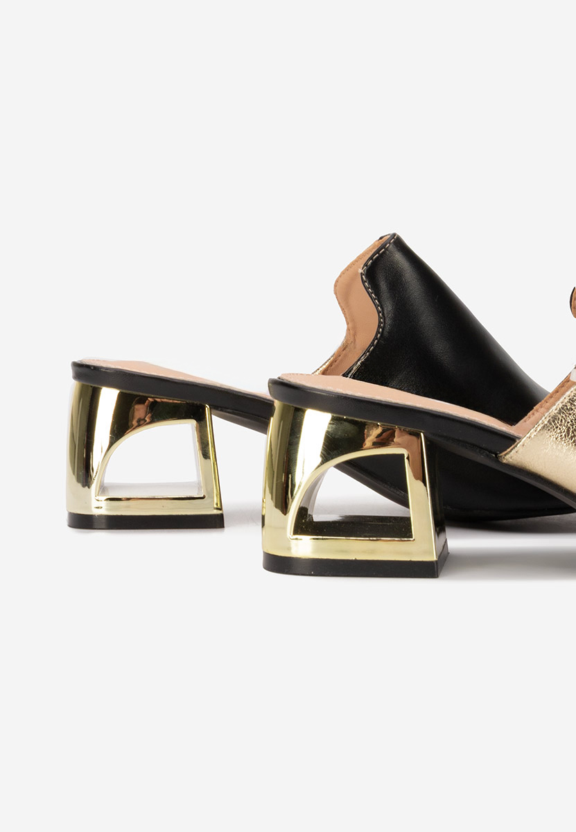 Zlaté šľapky na opätku Floriana V2