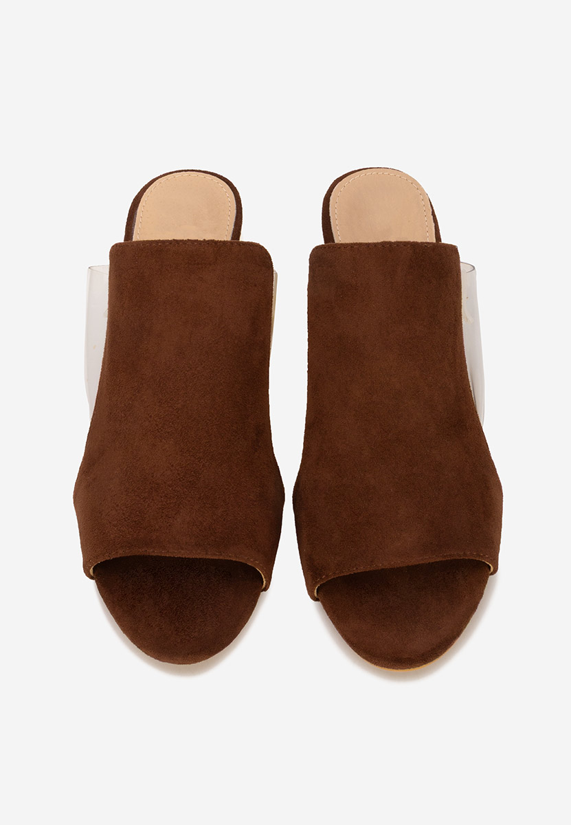 Hnedé šľapky na opätku Floriana