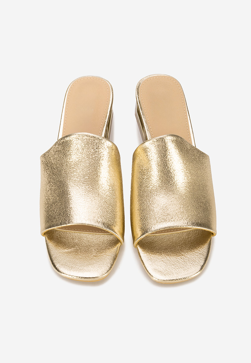 Zlaté šľapky na opätku Alesandria