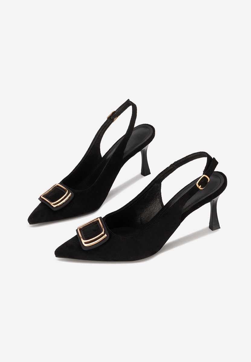 Čierne lodičky s otvorenou pätou Cristelia