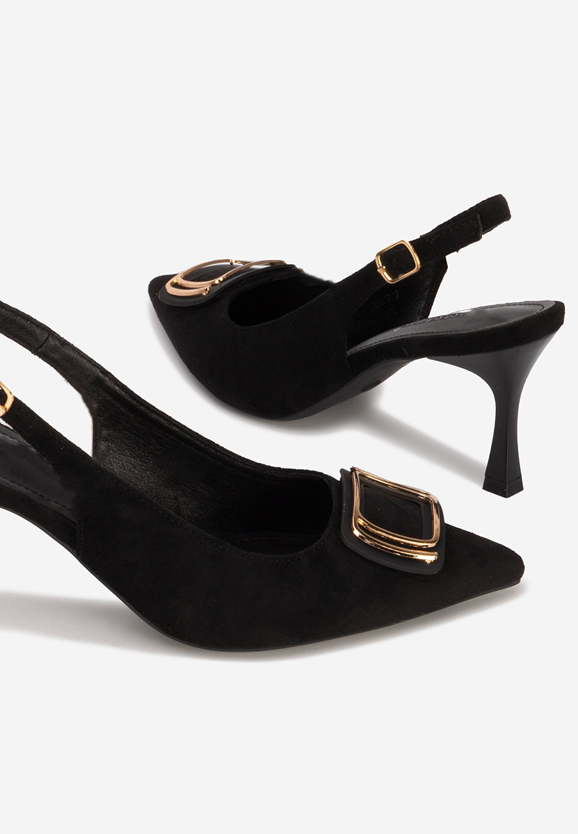 Čierne lodičky s otvorenou pätou Cristelia