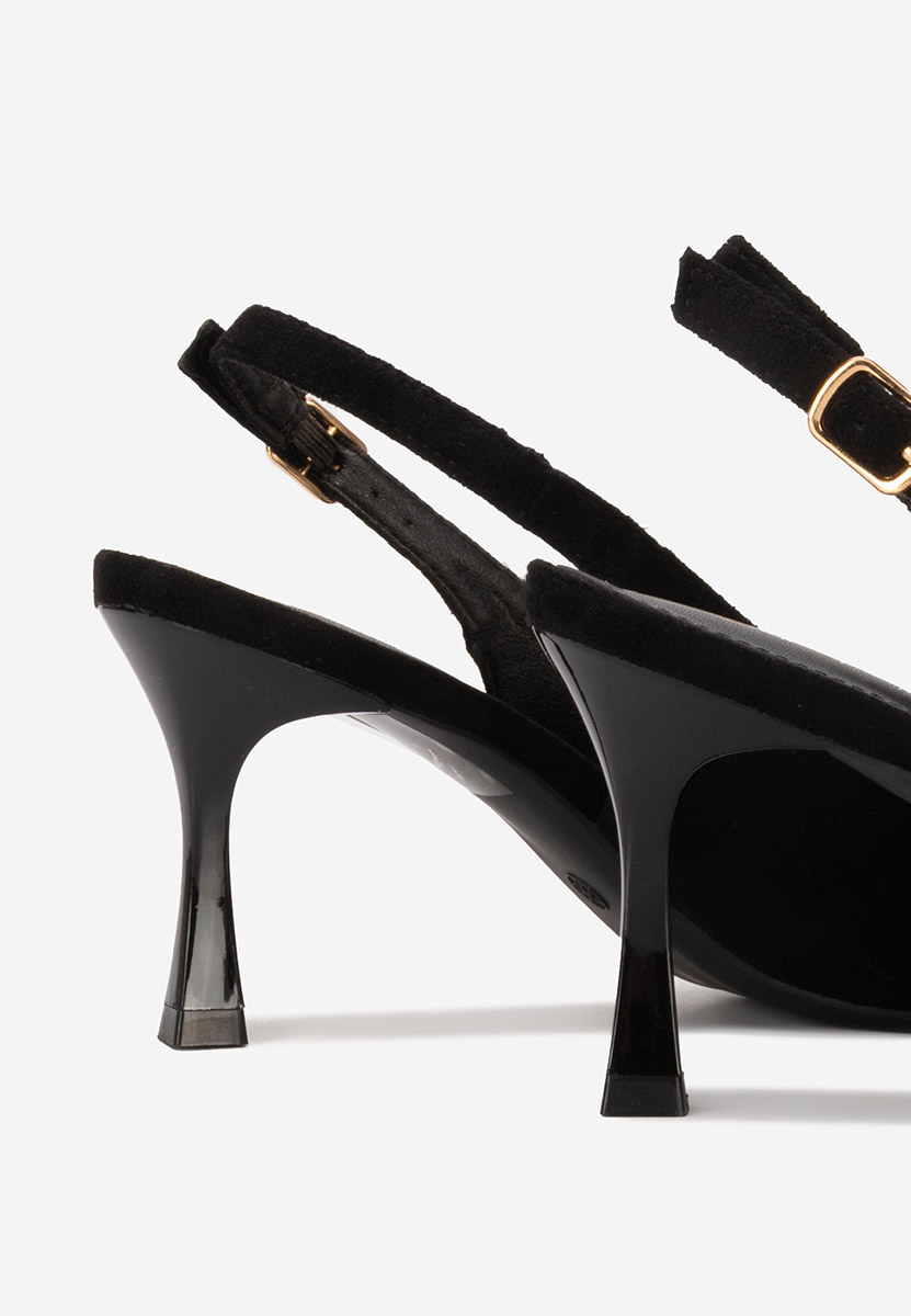 Čierne lodičky s otvorenou pätou Cristelia