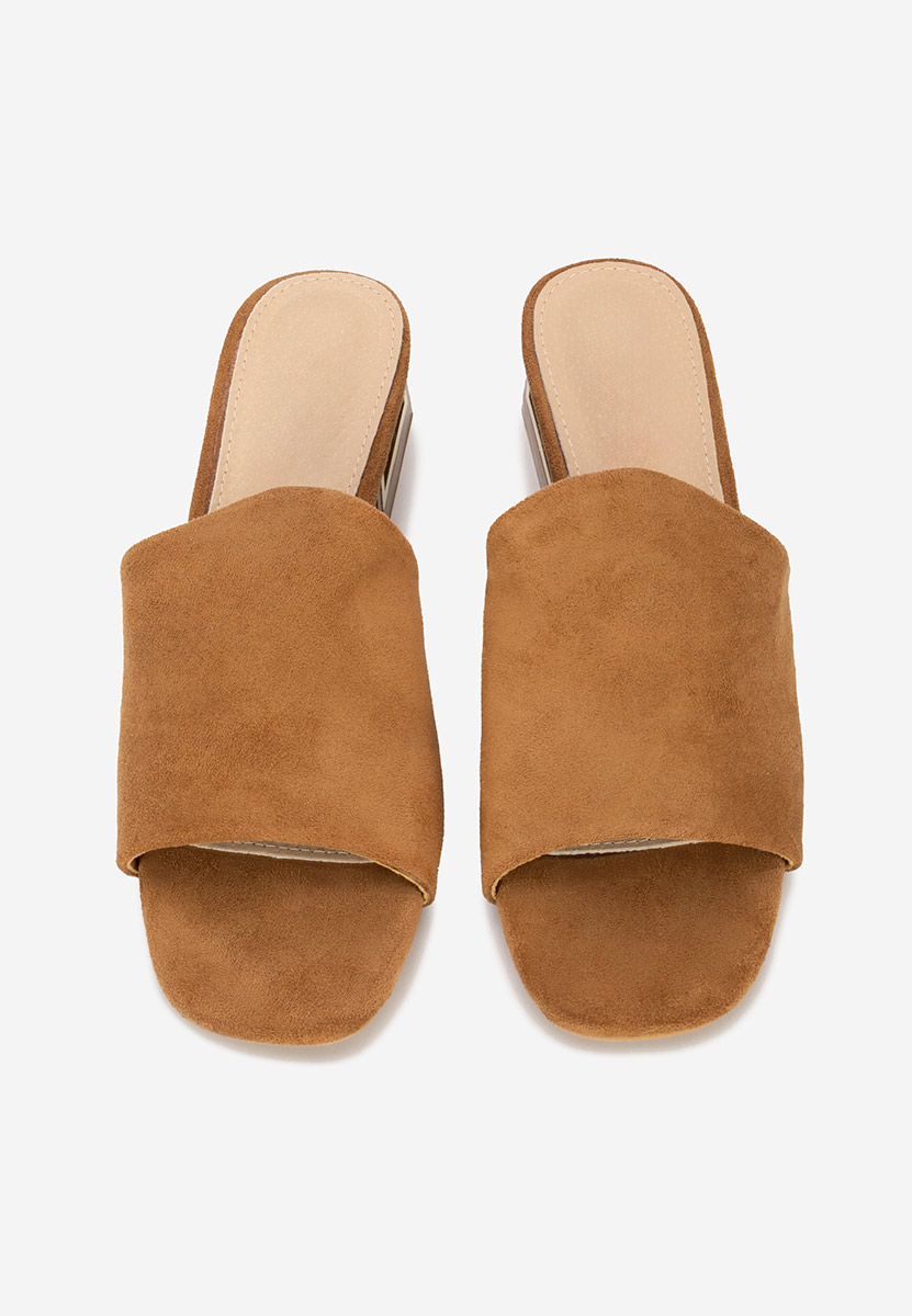 Hnedé šľapky na opätku Alesandria