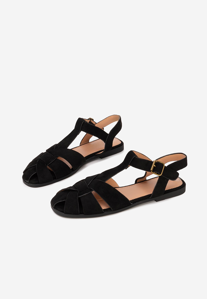 Čierne dámske nízke sandále Simena