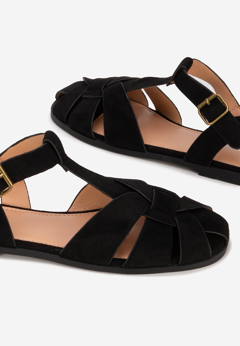 Čierne dámske nízke sandále Simena