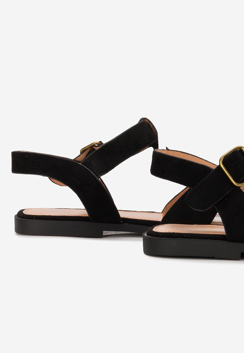 Čierne dámske nízke sandále Simena