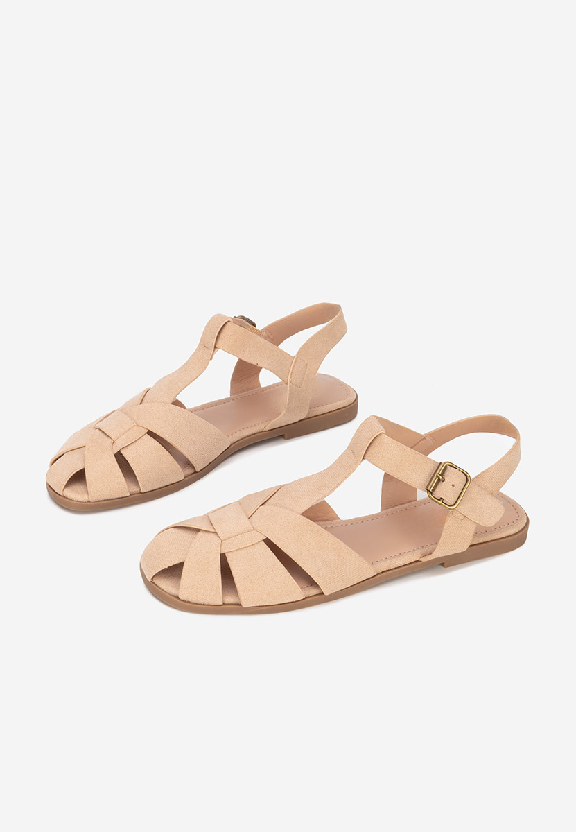 Béžové dámske nízke sandále Simena