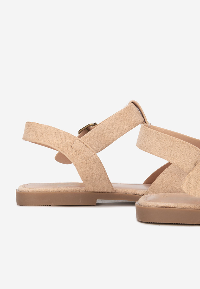 Béžové dámske nízke sandále Simena