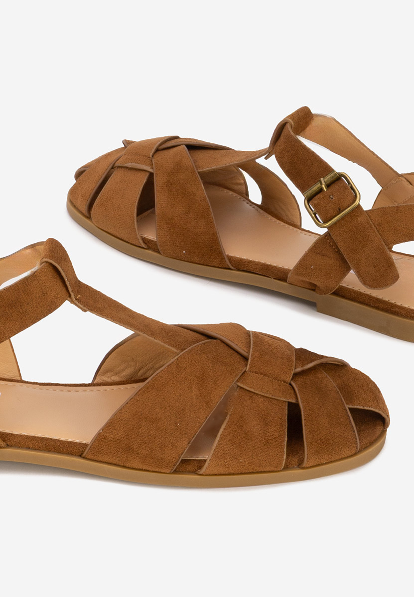 Hnedé dámske nízke sandále Simena