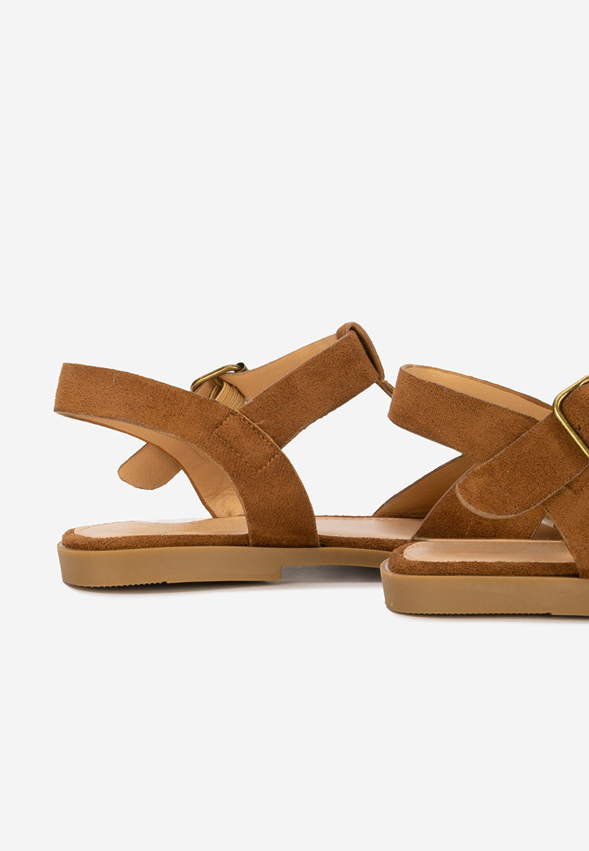 Hnedé dámske nízke sandále Simena