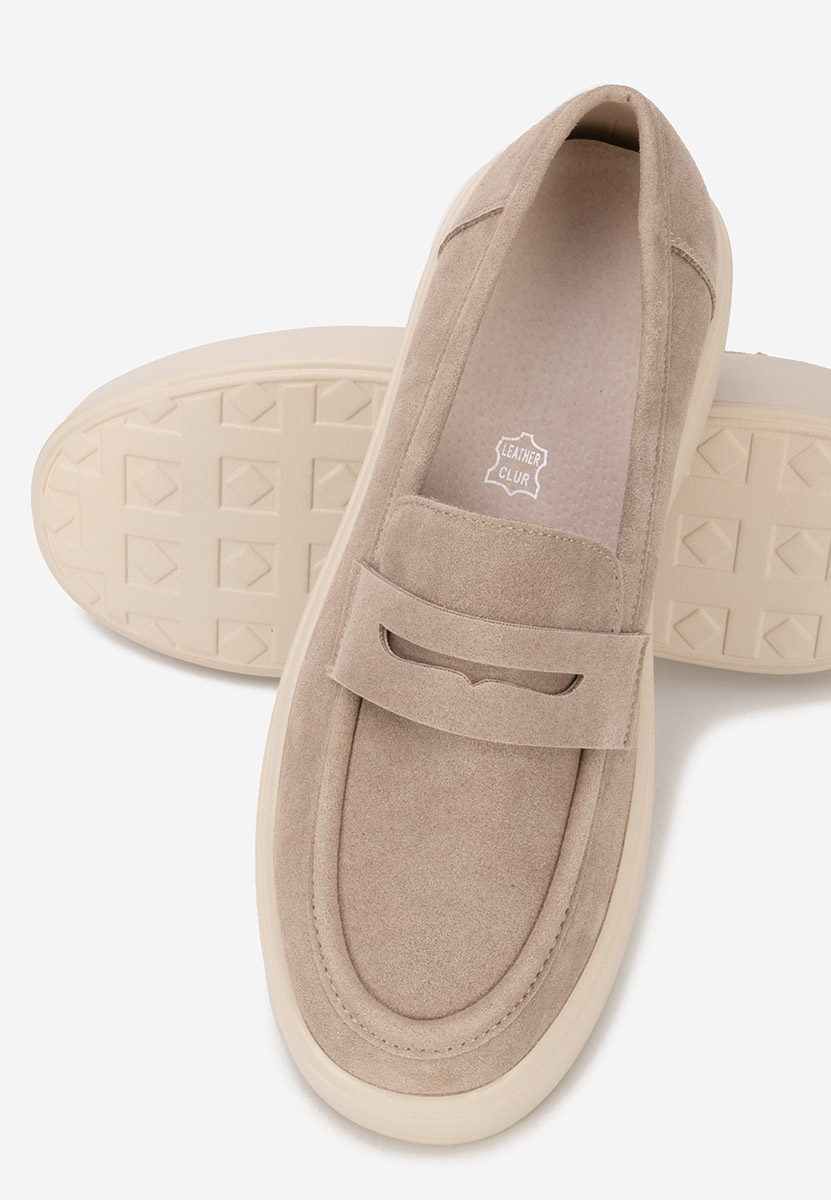 Khaki dámske mokasíny na platforme Herminia