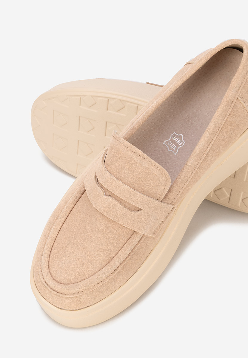 Béžové dámske mokasíny na platforme Herminia