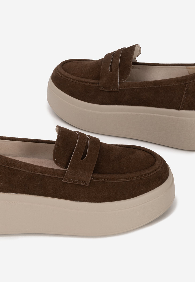 Hnedé dámske mokasíny na platforme Herminia