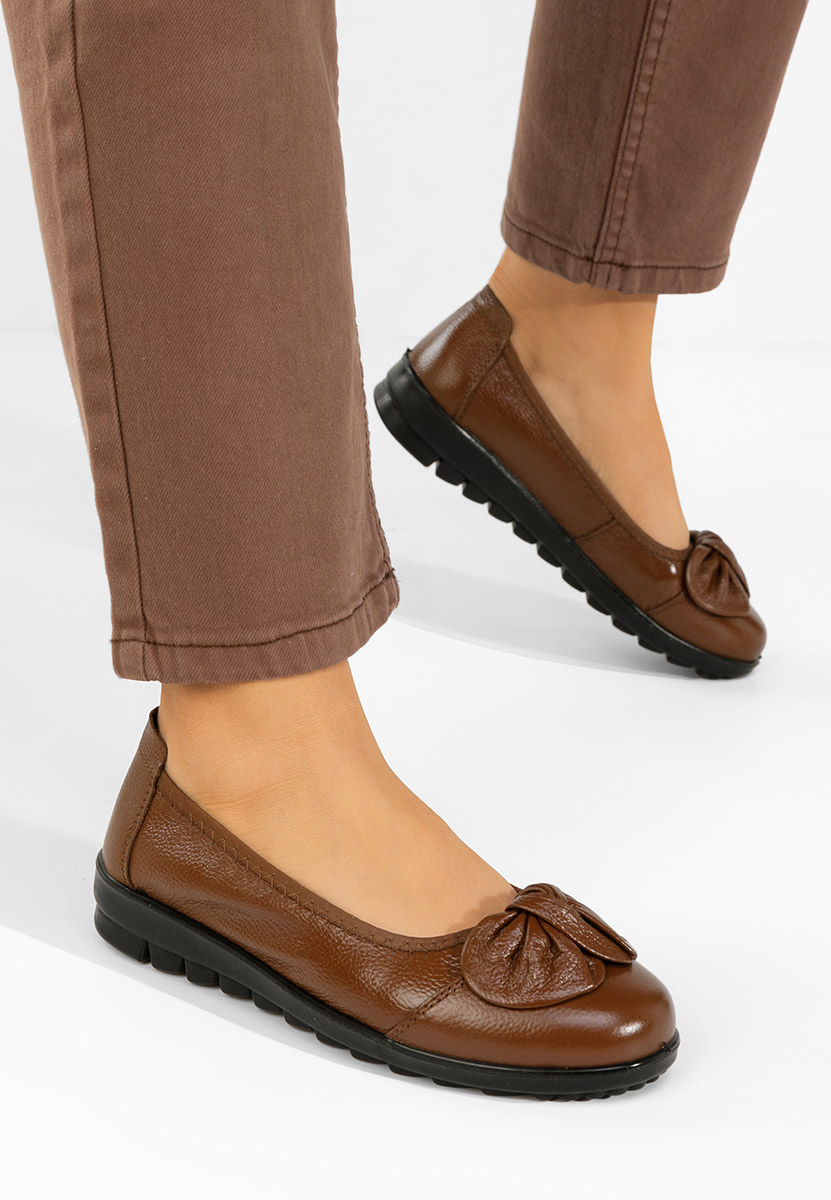 E-shop Hnedé kožené balerínky Giuliena
