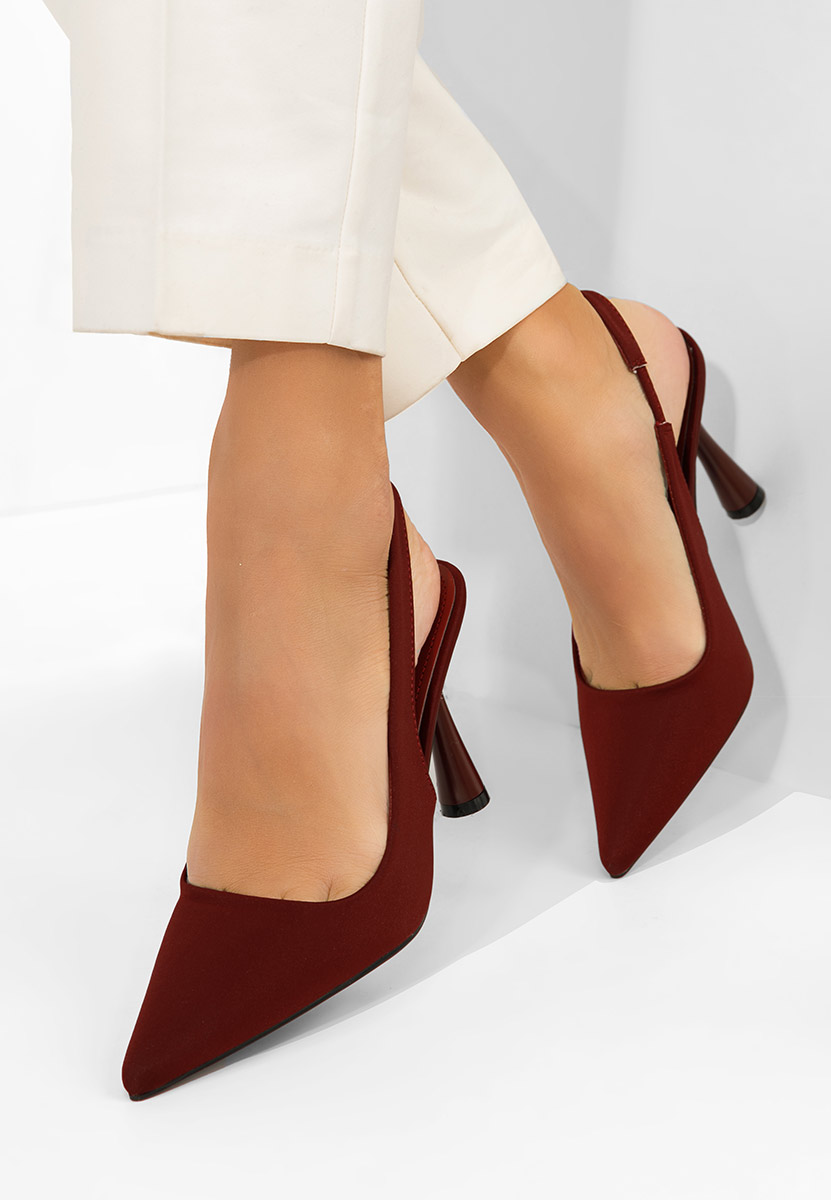 Bordové lodičky s otvorenou pätou Anabela