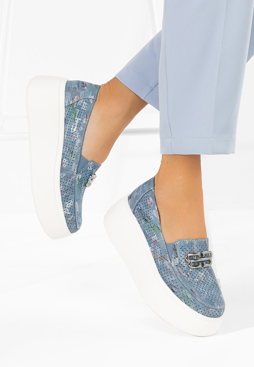 Modré kožené mokasíny dámske Brinleya