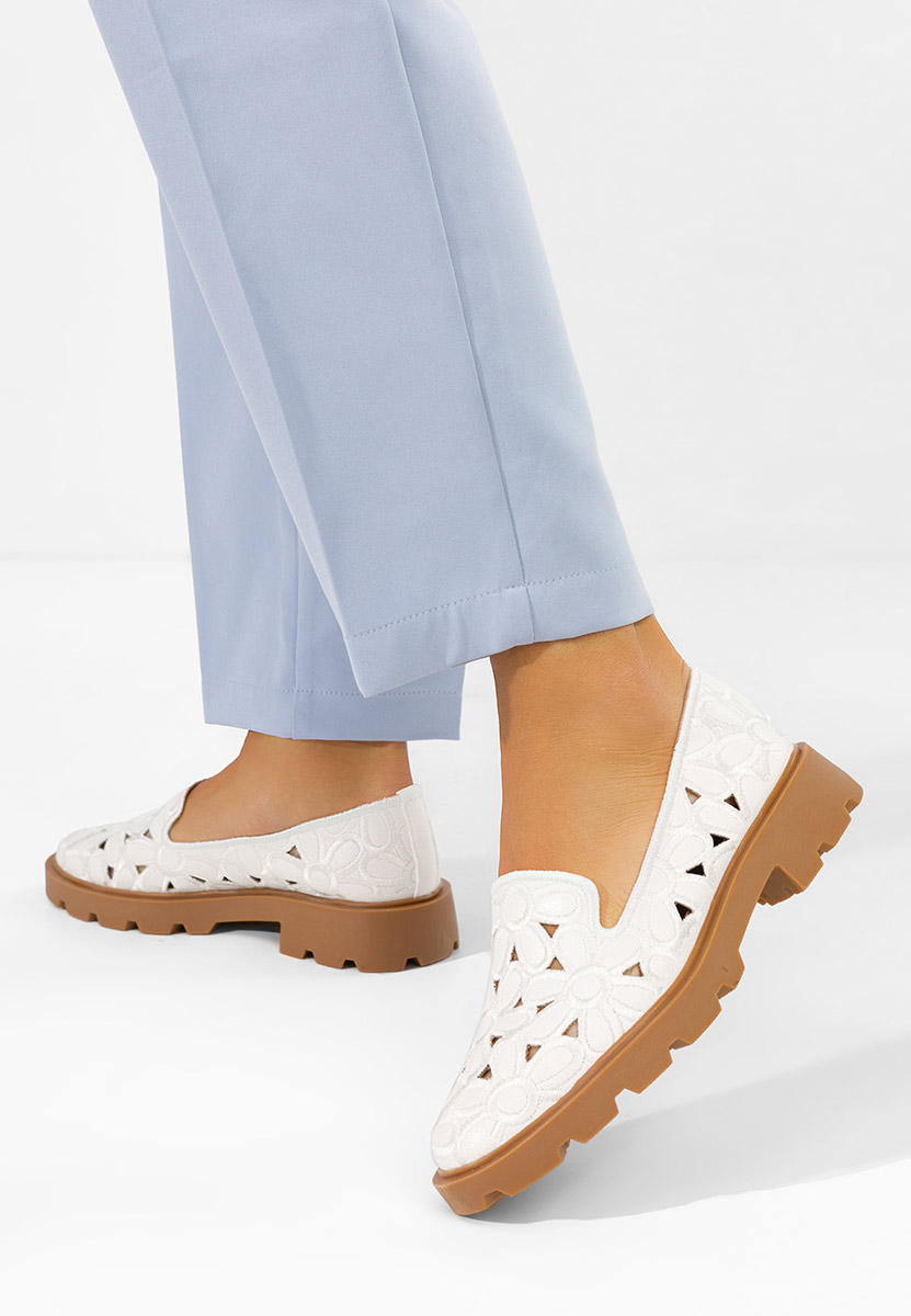 Biele dámske poltopánky Sorika