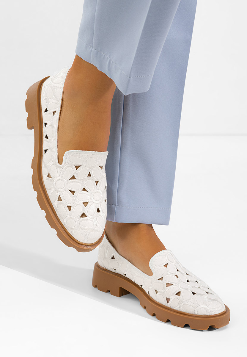 Biele dámske poltopánky Sorika