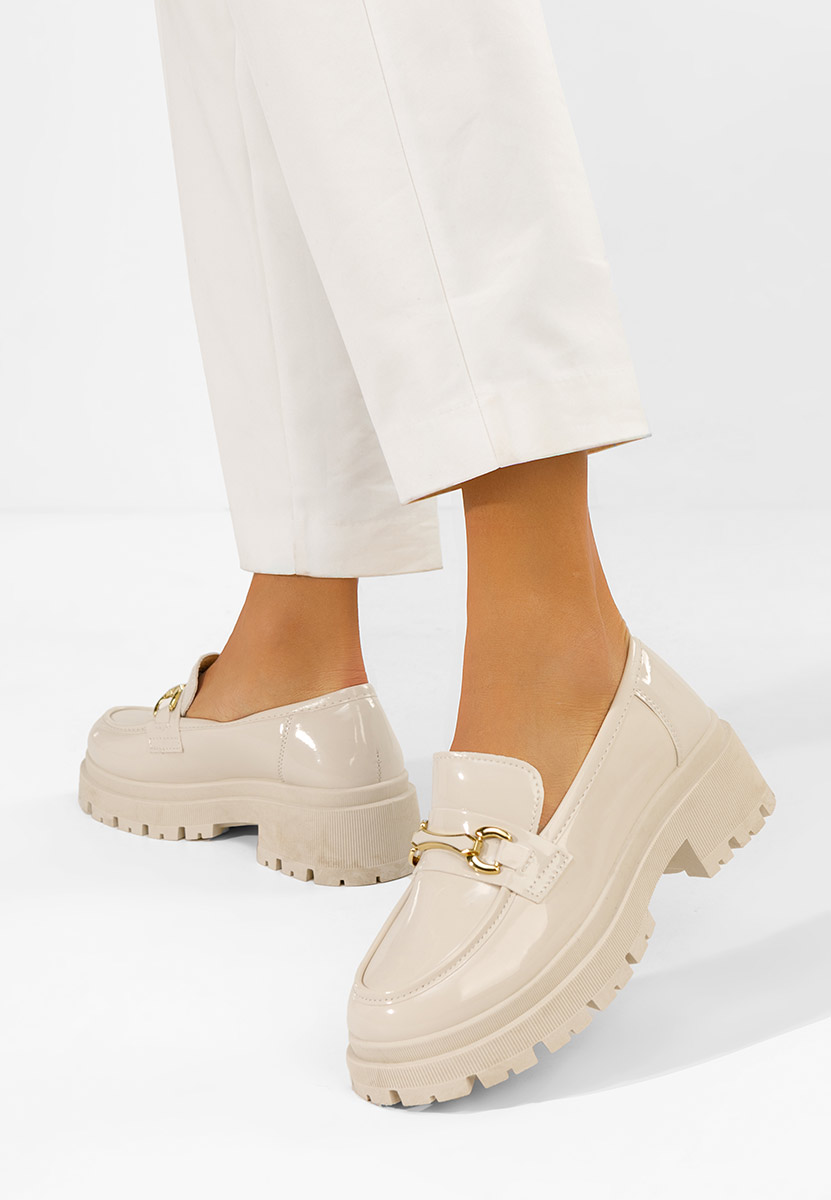 Béžové dámske mokasíny Elssia