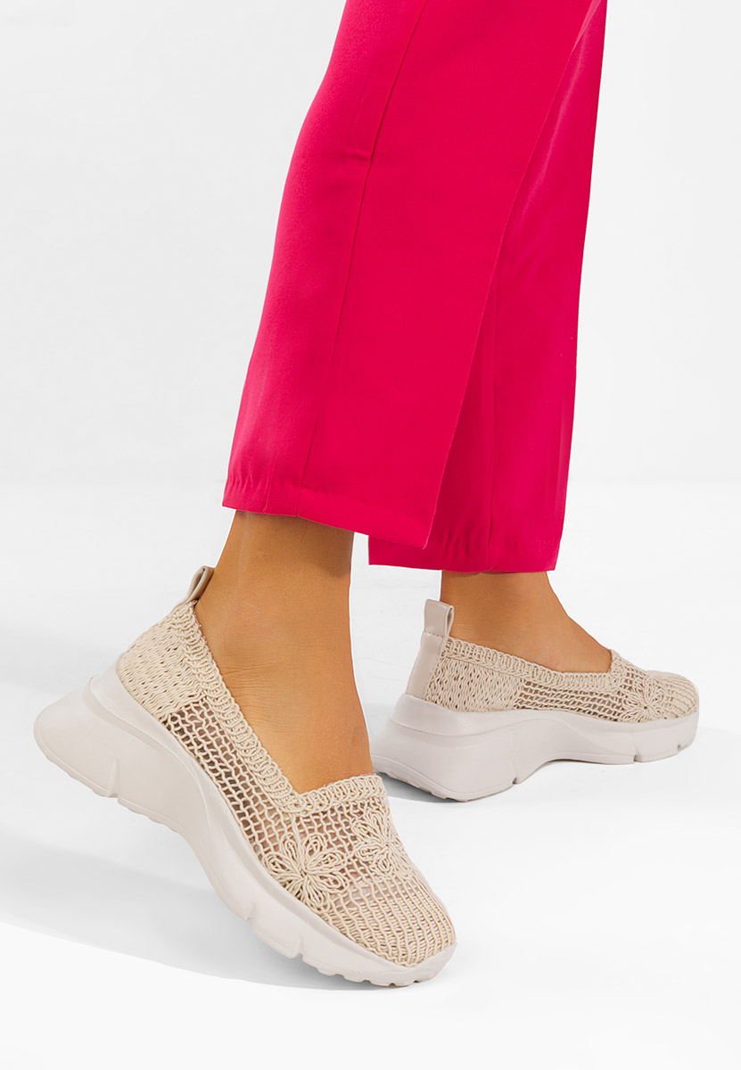 Béžové mokasíny dámske Offelia