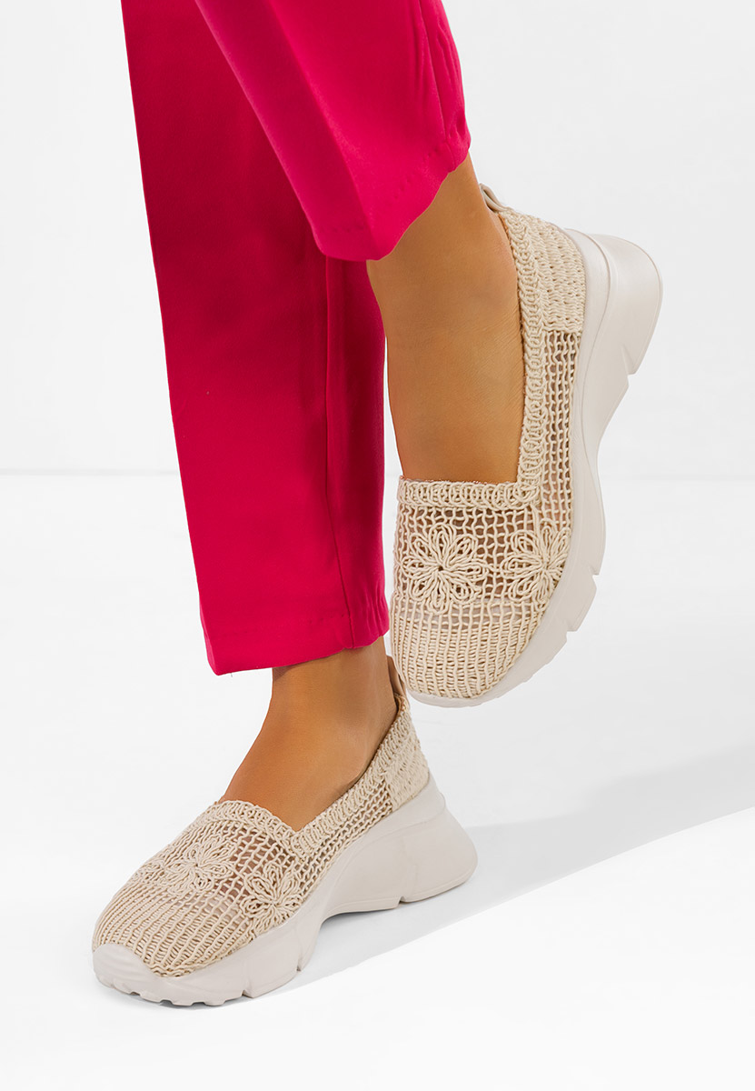 Béžové mokasíny dámske Offelia