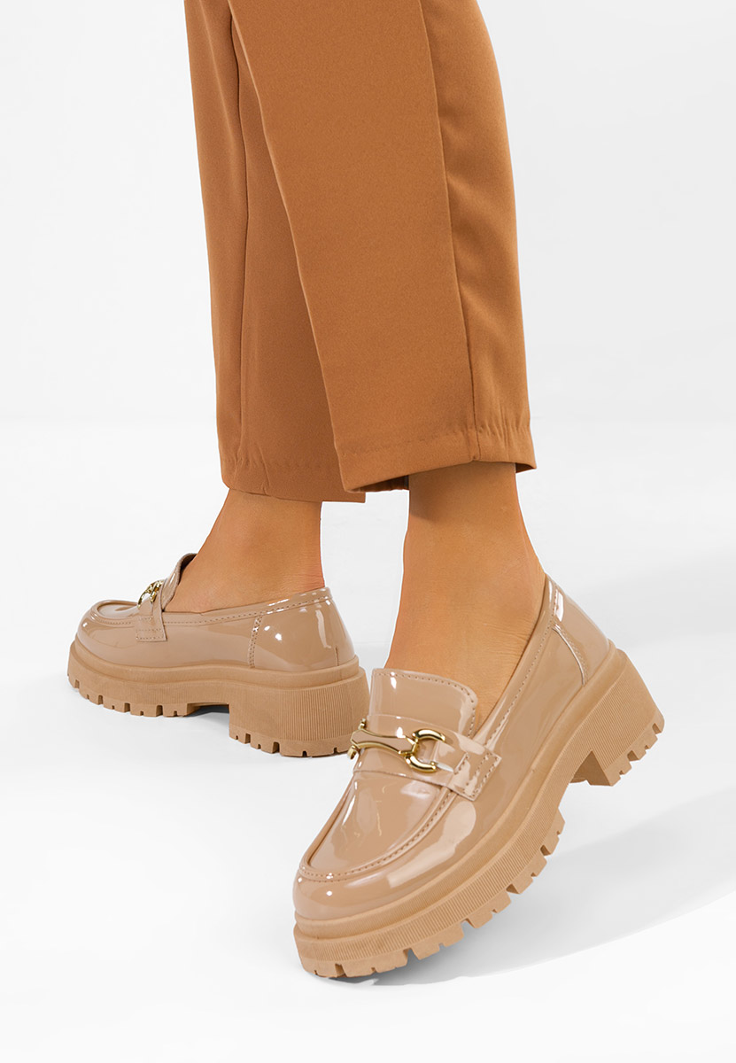 Khaki dámske mokasíny Elssia