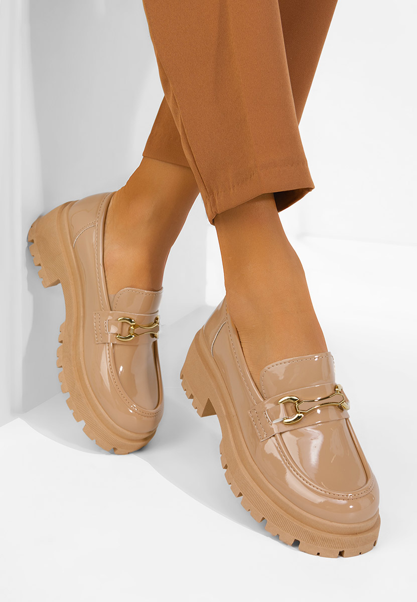 Khaki dámske mokasíny Elssia