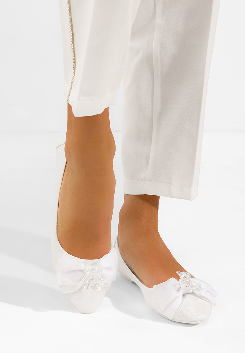 Biele elegantne balerinky Adelyma