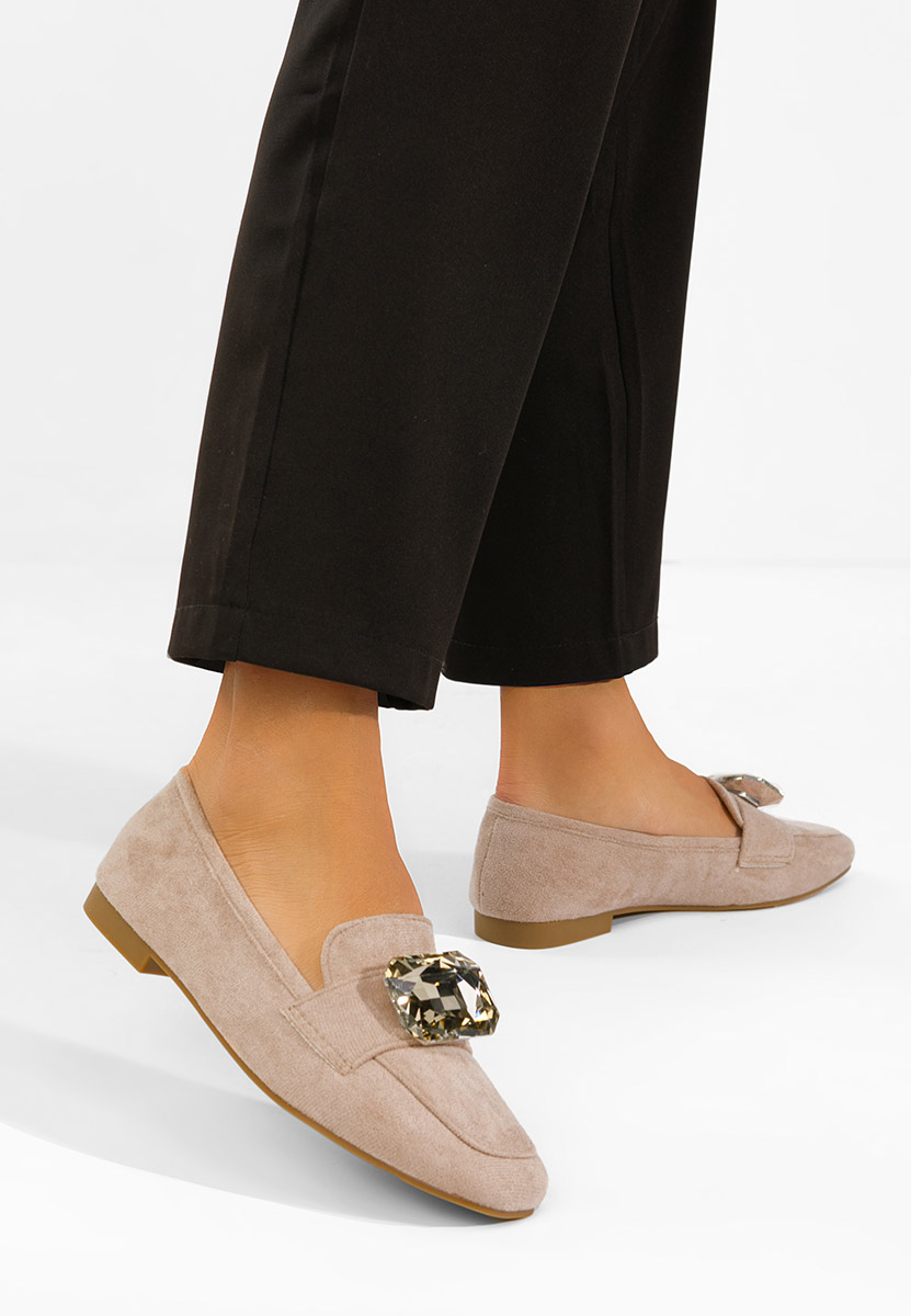 Khaki kožené mokasíny dámske Olimia