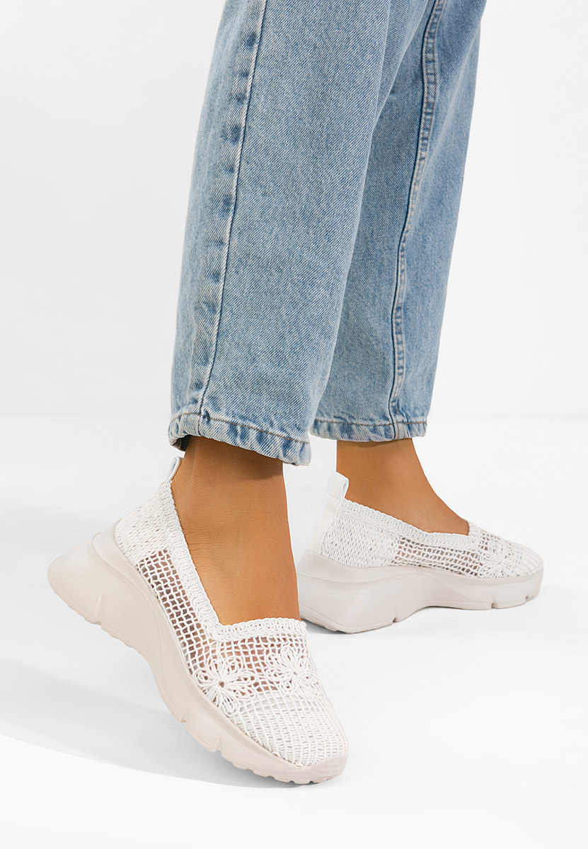 Biele mokasíny dámske Offelia