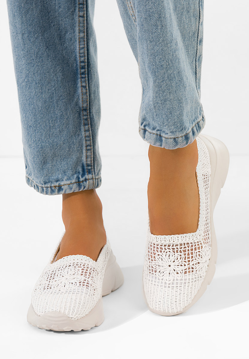 Biele mokasíny dámske Offelia