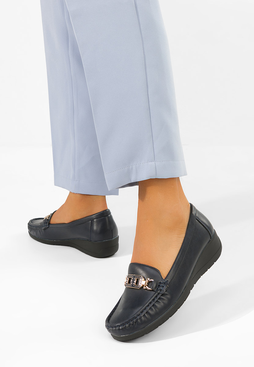 Tmavomdoré mokasíny dámske Varalia