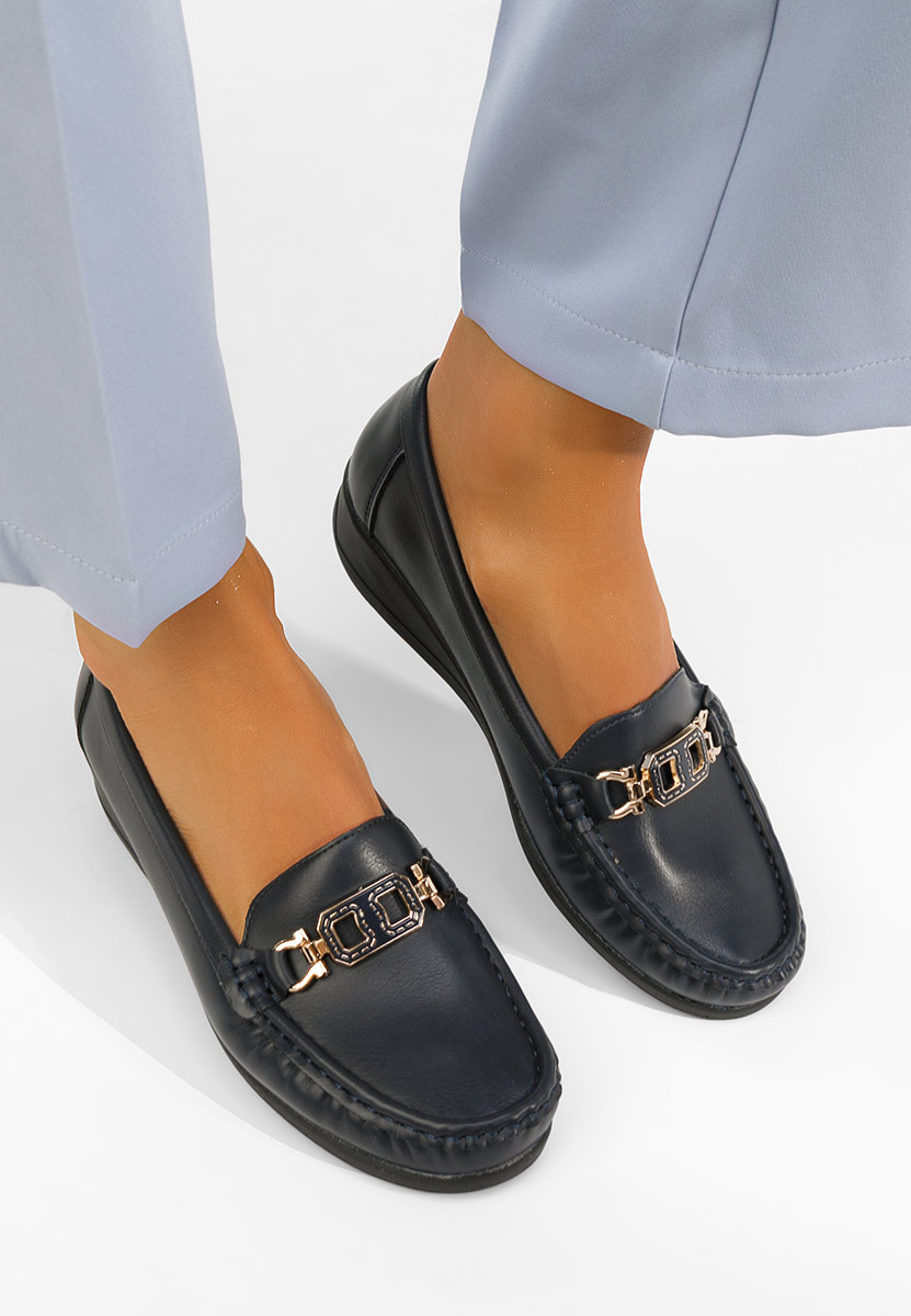 Tmavomdoré mokasíny dámske Varalia