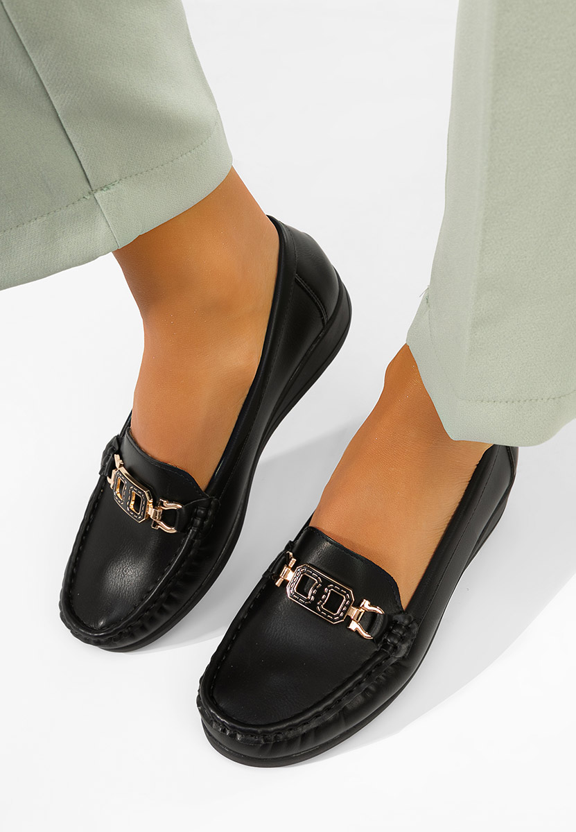 Čierne mokasíny dámske Varalia