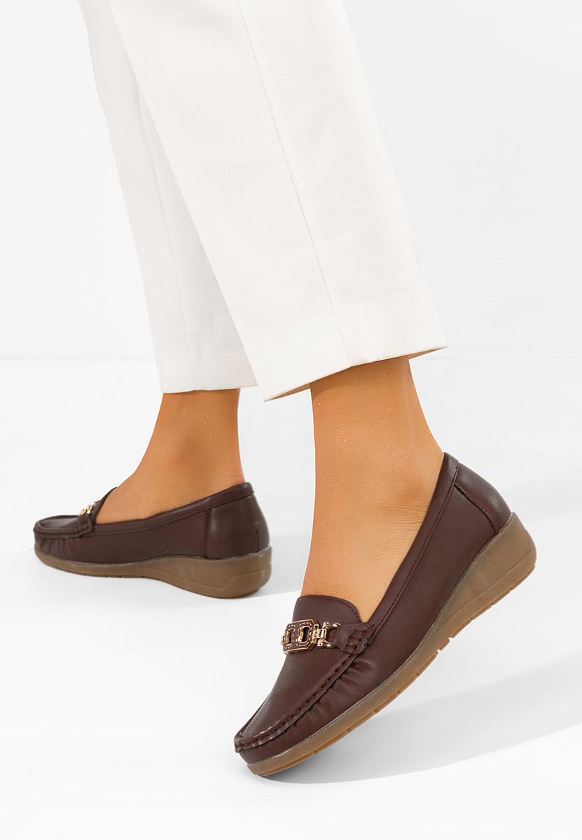 Bordové mokasíny dámske Varalia