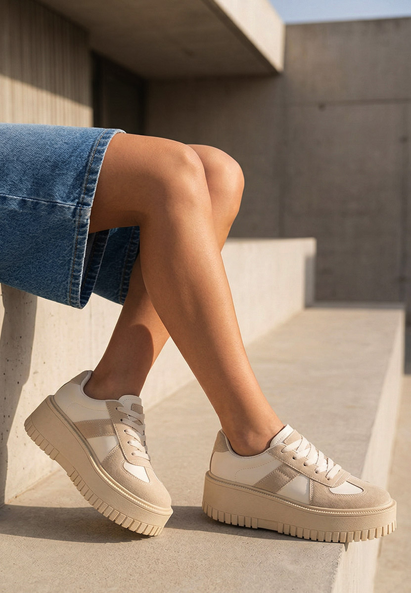 Khaki tenisky na platforme Michele