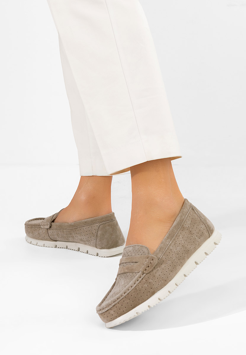 Béžové kožené mokasíny dámske Valerimia V2