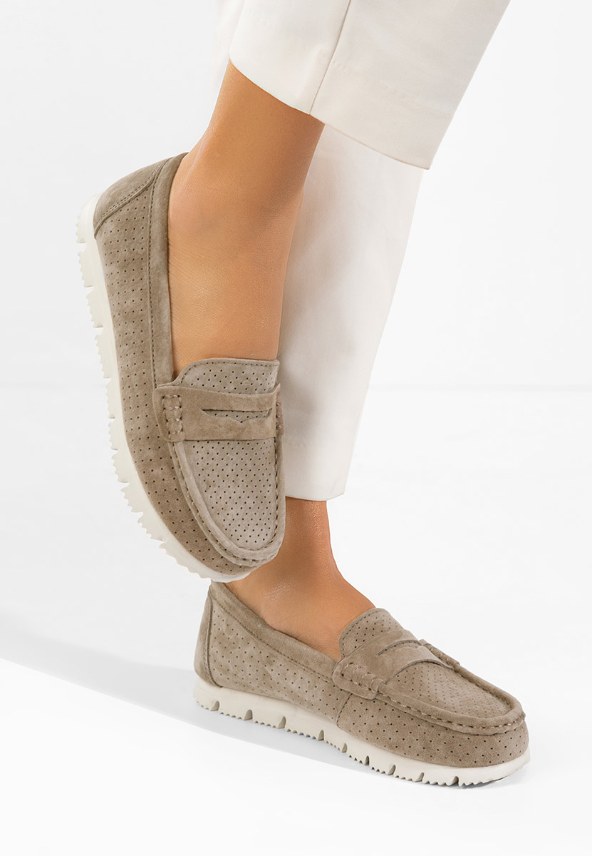 Béžové kožené mokasíny dámske Valerimia V2