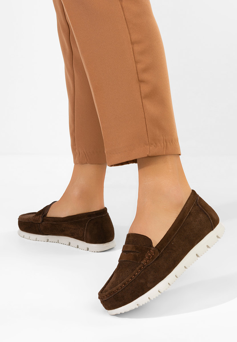 Hnedé kožené mokasíny dámske Valerimia V2
