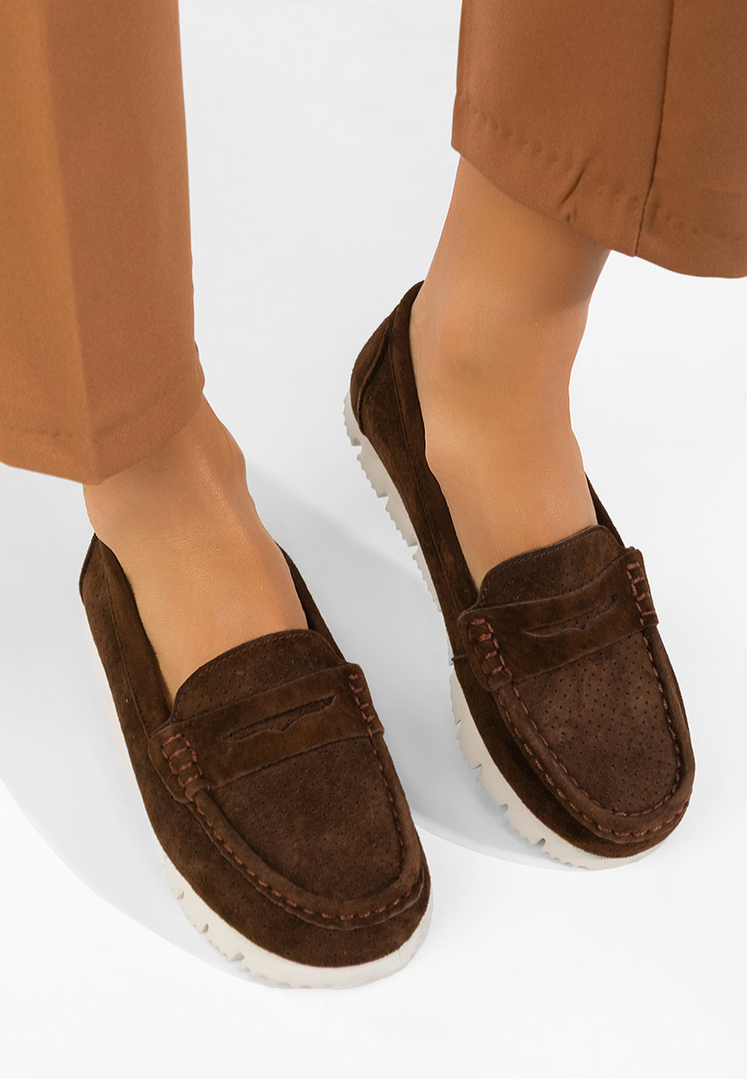 Hnedé kožené mokasíny dámske Valerimia V2