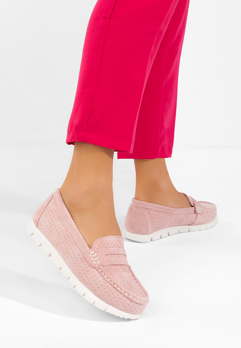 Ružové kožené mokasíny dámske Valerimia